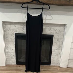 Black spaghetti strap simple dress